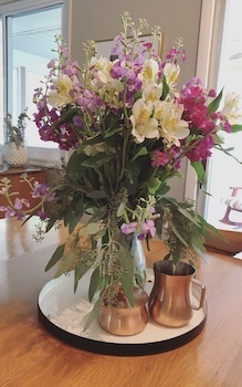 A flower arrangement that Janeil made as one of her CF hobbies