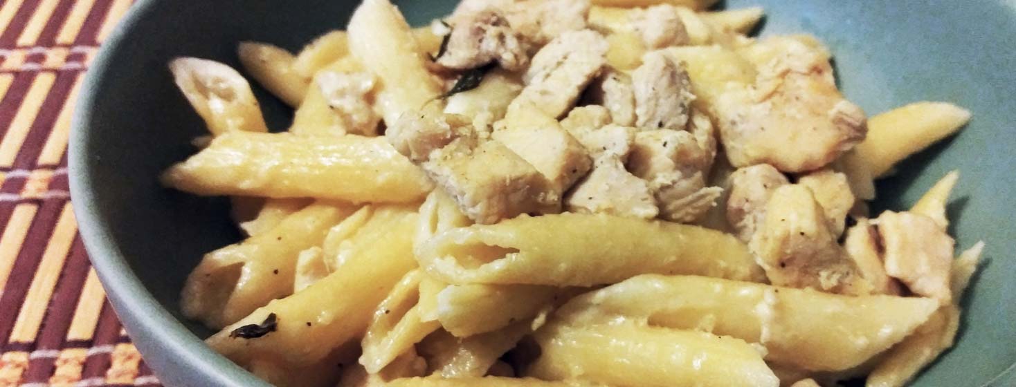 Cystic fibrosis advocate Marieliz’s creamy chicken Alfredo pasta in a dish