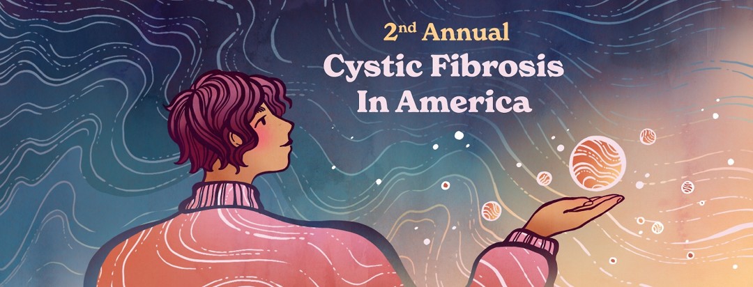 A woman next to the words 2nd Annual Cystic Fibrosis In America
