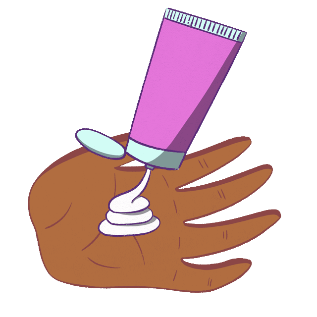 lotion on a hand