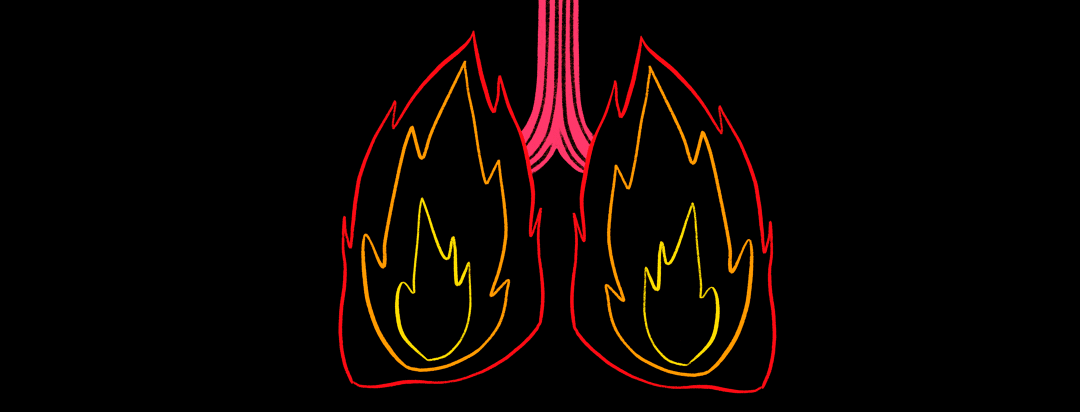 Flames shaped like lungs